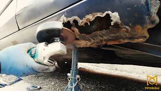 Extremely rusty car sheet metal repairing [upl. by Brook147]