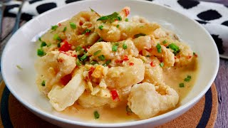 Restaurant Style Crispy Calamari in Creamy Salted Egg Yolk Sauce 咸蛋奶油苏东 Chinese SquidSotong Recipe [upl. by Desimone425]