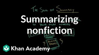 Summarizing nonfiction  Reading  Khan Academy [upl. by Acima]