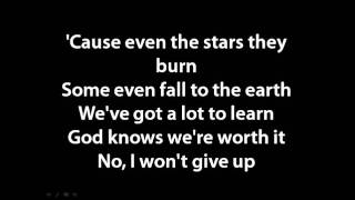 Jason Mraz  I wont give up lyrics [upl. by Arraet]