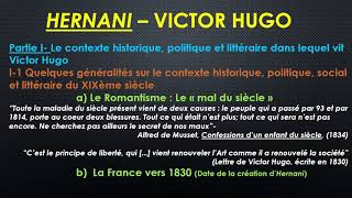 I 1 Le contexte historique politique et littéraire dHernani de Hugo [upl. by Mab872]