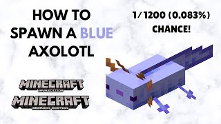 Minecraft 118  How to Spawn the SUPER RARE Blue Axolotl Java  Bedrock [upl. by Narda]