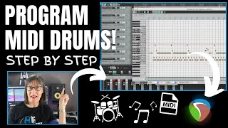 How To Program A Drum Track Using MIDI In Reaper DAW Recording Software [upl. by Razid]