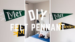 DIY Felt Pennant  How to Make a Pennant personalized [upl. by Estey]