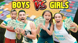 GIANT BOARD GAME CHALLENGE WINNER GETS 10000 BOYS VS GIRLS  The Royalty Family [upl. by Rech]