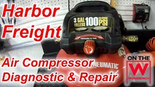 Harbor Freight 3 Gallon Air Compressor Repair [upl. by Ronel]