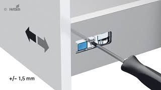 Hettich Atira Drawer Front Attachement Removal And Adjustment [upl. by Tesil]