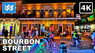 4K Nightlife at Bourbon Street in New Orleans Louisiana USA Virtual Walking Tour amp Travel Guide [upl. by Rosalyn825]