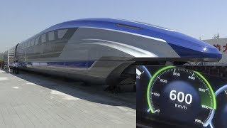 China’s 600 kmh maglev train prototype [upl. by Ynatil]