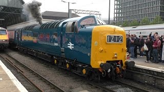 D9009 Alycidon and 68022 ECS start up  departure 1Z12 at Kings Cross 6517 [upl. by Benton647]