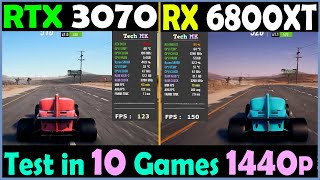 RTX 3070 vs RX 6800 XT  Test in 10 Games  1440p  Tech MK [upl. by Acirt]