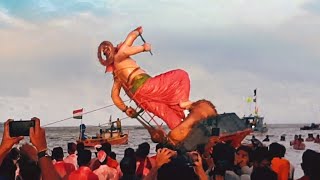 Mumbai ganpati visarjan Girgaon chowpatty  Exciting visarjan scenes you never seen before [upl. by Yelssew]