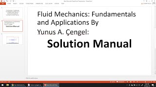 Fluid Mechanics Fundamentals and Applications Yunus A Çengel Solution Manual [upl. by Eenitsed700]