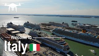 Venice Cruise Terminal  Port of Venice 2019  Costa Deliziosa amp Crystal Serenity Hyperlapse [upl. by Hittel]