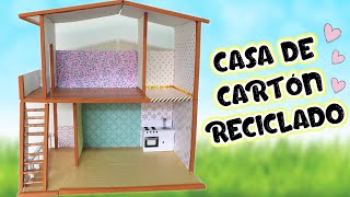 CASA DE CARTÓN RECICLADO ♻️🏠 MANUALIDADES DIY [upl. by Filberto]