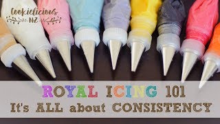 How to get the right Royal Icing Consistency EVERY TIME  ROYAL ICING 101 [upl. by Ecnerual]