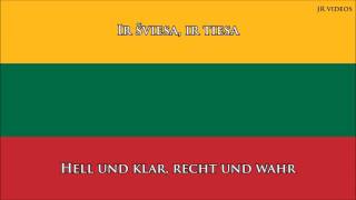 Nationalhymne von Litauen LTDE Text  Anthem of Lithuania [upl. by Eniluqcaj]