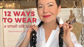 12 Ways to Wear A Small Silk Square Scarf [upl. by Tori]