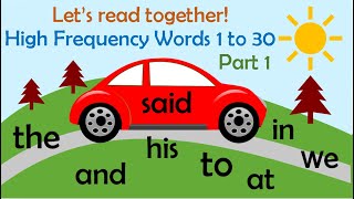 HIGH FREQUENCY WORDS 1 to 30 PART 1 l Sight Words l Kids Reading l Learn to Read [upl. by Atinad]