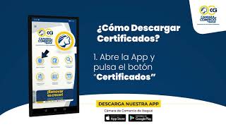 Descarga de certificados en la app  Cámara de Comercio de Ibagué [upl. by Halyak]