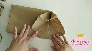 Como hacer bolsas de papel kraft [upl. by Einahpats]