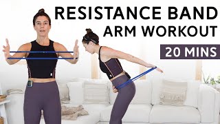 Resistance Band Arm Workout  Triceps Biceps Shoulders [upl. by Labinnah]