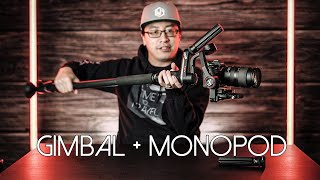 Using a gimbal with a monopod  Gimbal lifehacks [upl. by Eelymmij650]