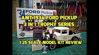 AMT 1934 Ford Pickup 125 Scale Model Kit Build Review AMT1120 [upl. by Zenger]