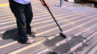 Roof Coating Restoration over Metal Application Instructions [upl. by Carlynne]