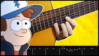 GRAVITY FALLS Opening Theme Guitar Tabs  Tutorial [upl. by Archie]