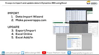 5 ways to import and update data in Dynamics 365 using Excel [upl. by Maggio]