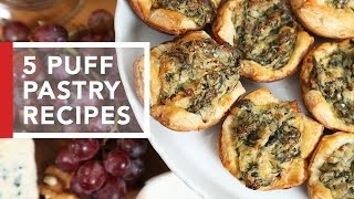 5 Puff Pastry Recipes  Quick amp Easy Appetizers [upl. by Faber]