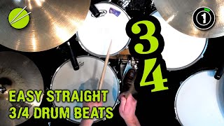 How to Play SIMPLE 34 Waltz Drum Beats [upl. by Bekah]