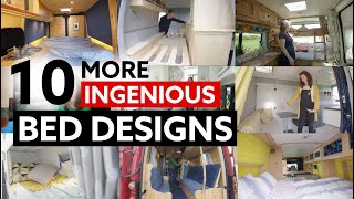 10 MORE INGENIOUS BED DESIGNS For Your Van Conversion [upl. by Nnyluqcaj]