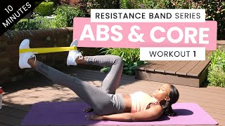 RESISTANCE BAND WORKOUT  ABS amp CORE  HOME WORKOUT  10 MINUTES [upl. by Aubrette]