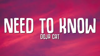 Doja Cat  Need To Know Lyrics [upl. by Gilliette]