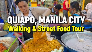 MANILA CITY Walking amp Street Food Tour  QUIAPO MARKET  Manila Philippines [upl. by Enibas]