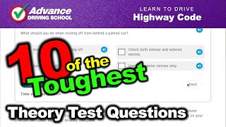 Ten of the Toughest Theory Test Questions  Learn to drive Highway Code [upl. by Yedrahs]