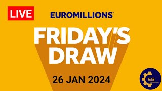 The National lottery Euromillions Draw Live Results Friday 26 January 2024  Euromillions Draw Live [upl. by Blight452]