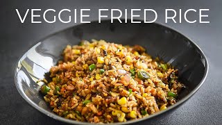 Vegetable Fried Rice Recipe  EASY Vegetarian Chinese dinner idea [upl. by Yticilef]