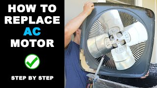 How To Replace Air Conditioner Condenser Fan Motor [upl. by Airretal]