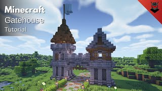 Minecraft How to Build a Medieval Gatehouse  Castle Gate Tutorial [upl. by Mame]