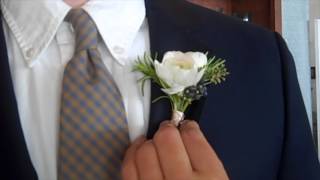 How to put on a boutonniere [upl. by Aralc257]