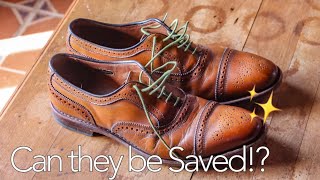 RESTORING OLD ALLEN EDMONDS STRANDS Shoe Restoration Tutorial and Shine [upl. by Eirena]