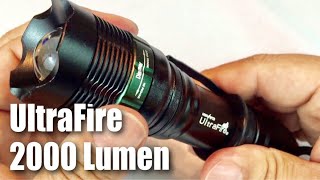 Ultrafire CREE XML T6 Zoomable 2000 Lumen Tactical LED Flashlight Torch Lamp [upl. by Aisak270]