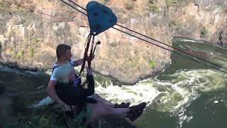 Amazing Zip Line Victoria Falls 2018 [upl. by Egiaf]