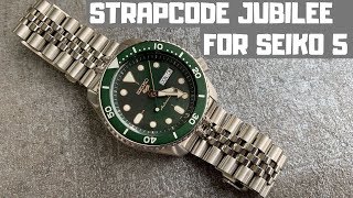 Strapcode 3D Super Jubilee Bracelet for the Seiko 5 Sports SRPD  Unboxing Setup and Review [upl. by Atoked]