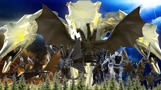 Size Comparison and Evolution of King Ghidorah ll 3D Animation [upl. by Cressida]