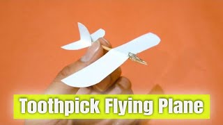 Toothpick Flying Plane  How To Make Airplane With Toothpick [upl. by Leahey]