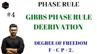 GIBBS PHASE RULE DERIVATION  PHASE RULE  DEGREE OF FREEDOM [upl. by Ahsiak]